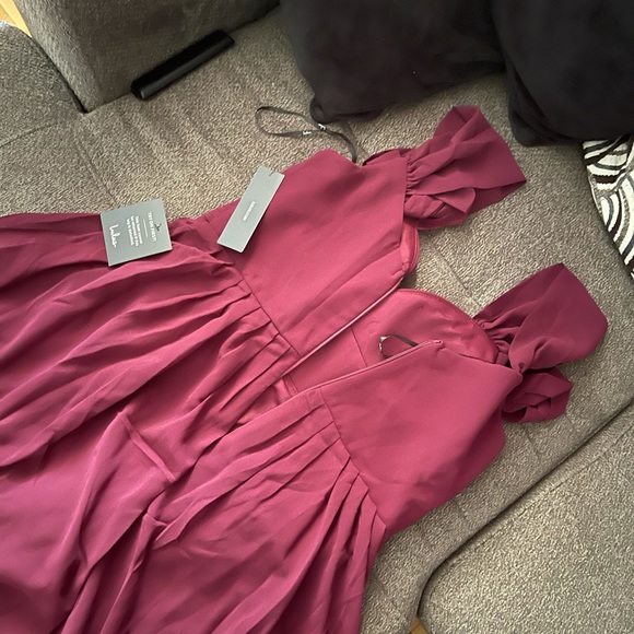 BNWT LULUS BRIDESMAIDS BURGUNDY MAKE ME MOVE DRESS - Picture 2 of 4